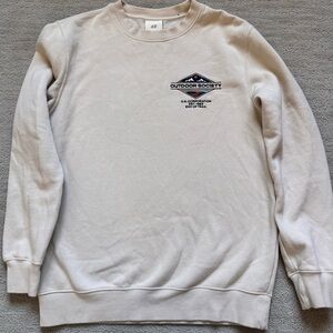 H&M Cream Crew Neck Sweat Shirt Size S